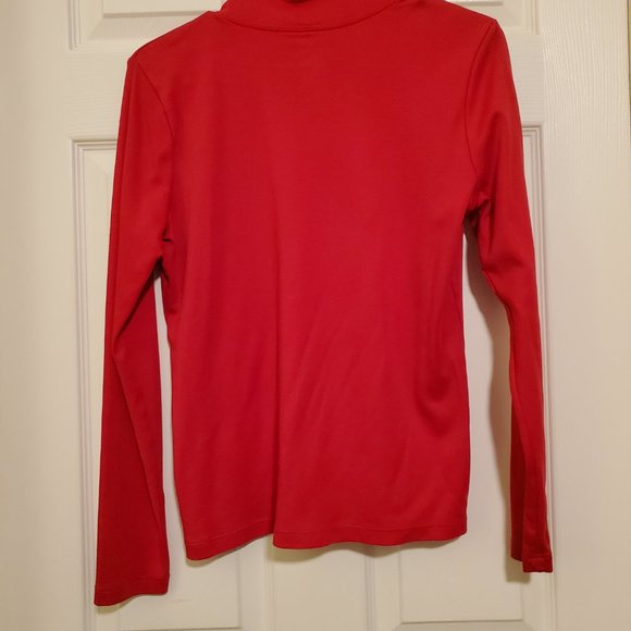 LL Bean red supima cotton turtleneck - Picture 2 of 3